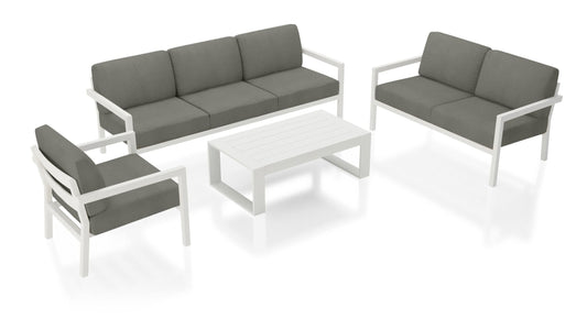 Harmonia Living - Pacifica 5 Piece Sofa Set - White | HL-PAC-WHT-5SS