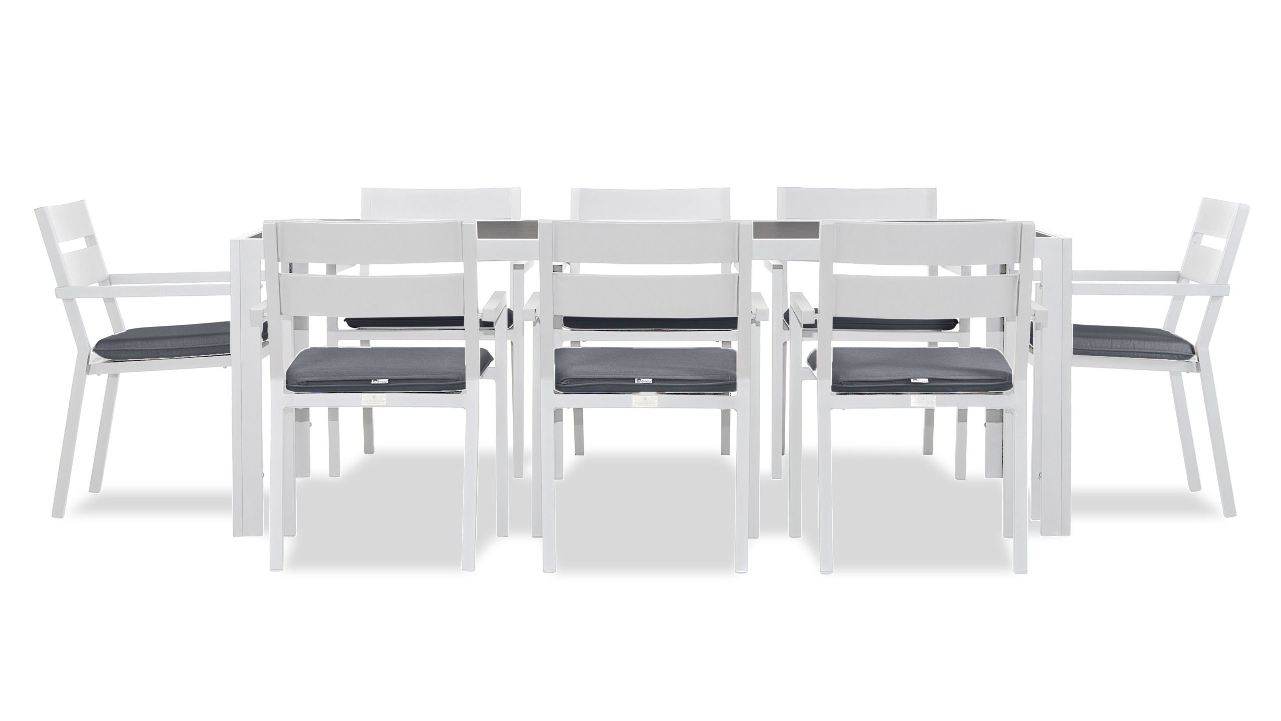 Harmonia Living - Pacifica 9 Piece Dining Set - White | HL-PAC-WHT-9DS