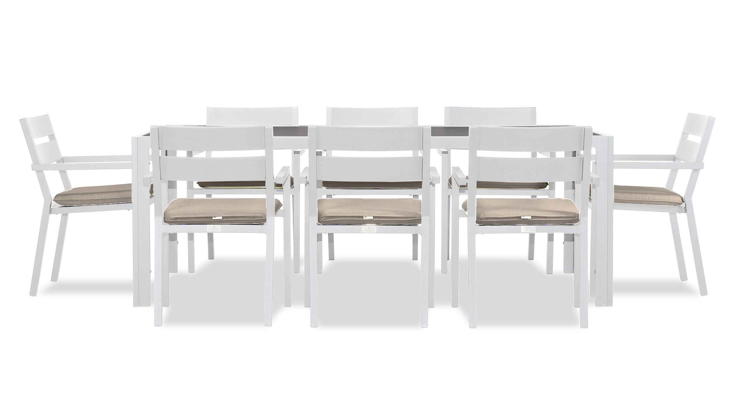 Harmonia Living - Pacifica 9 Piece Dining Set - White | HL-PAC-WHT-9DS
