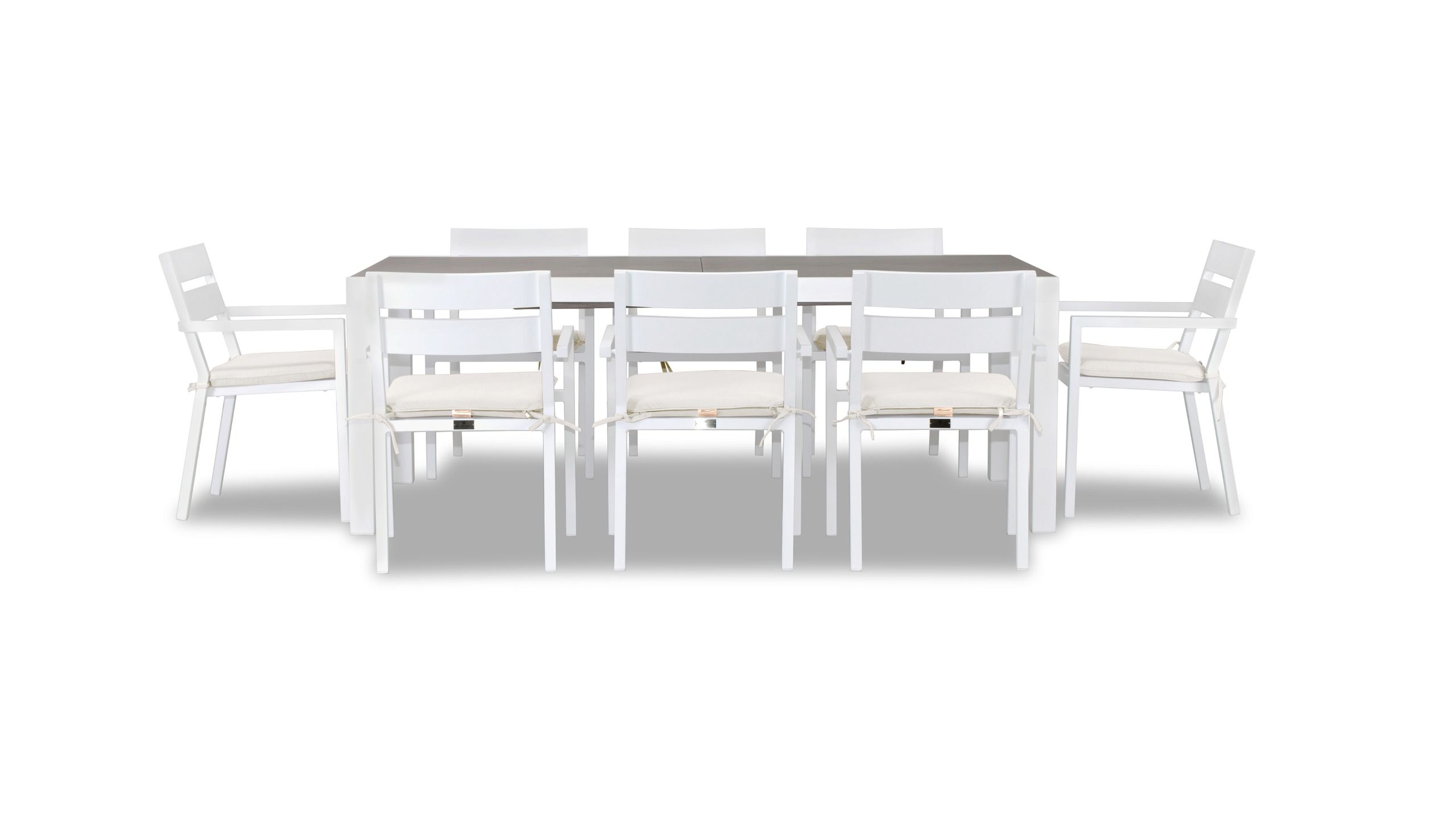 Harmonia Living - Pacifica 9 Piece Extendable Dining Set - White | HL-PAC-WHT-9EDS-B