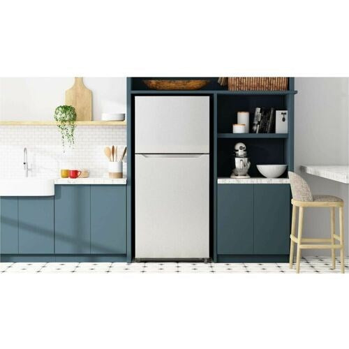 Midea - 21 CF Top Mount Refrigerator, Glass Shelves, Ice Maker Ready, ESTAR - MRT21D3BST