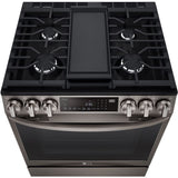 LG - 6.3 CF Gas Single Oven Slide-In Range, Instaview, Air Fry, ProBake,ThinQ - LSGL6335D