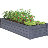 Hanover - Galvanized Steel Raised Rectangle Garden Bed 94"x35"x22" - Grey - HANRECGB-5GRY