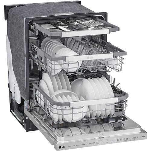 LG - 24" Top Control Dishwasher, 44dB, Smart WiFi, QuadWash Pro, Dynamic Dry - LDPS6762S