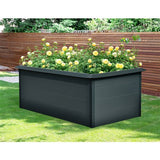 Hanover 79-In. Open-Base Raised Garden Bed with Slug Border Protector for Flowers, Herbs, and Vegetables - Galvanized Steel