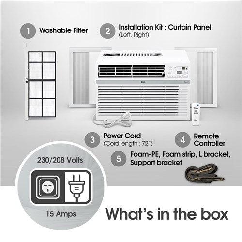 LG - 18,000 BTU Window Air Conditioner - LW1824RD
