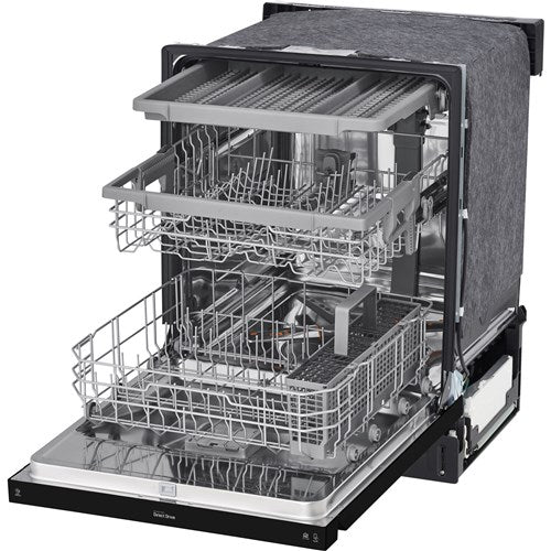 LG - 24" Front Control Dishwasher, 48 dBA, QuadWash, EasyRack Plus, 3rd Rack - LDFN4542B
