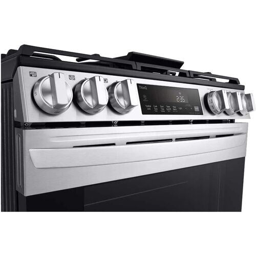 LG - 5.8 CF Gas Single Oven Slide-In Range, Air Fry, Fan Convection, ThinQ - LSGL5833F