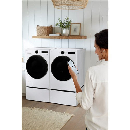 LG - 4.5 CF Front Load Washer (WM5500HWA) & 7.4 CF Gas Dryer (DLGX5501W) - WM5500HWA-G-KIT