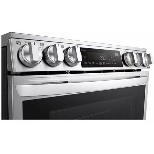 LG - 6.3 CF Electric Single Oven Slide-In Range, Instaview, Air Fry, ThingQ - LSEL6335FE