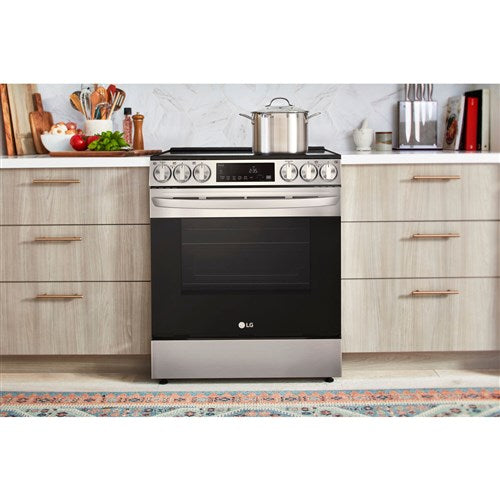 LG - 6.3 CF Electric Single Oven Slide-In Range, Air Fry, ThinQ, Self Clean - LSEL6333F