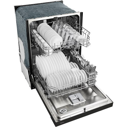 Midea - 24" Front Control Dishwasher, 52 dBA, Hybrid Tub - MDF24P1BBB