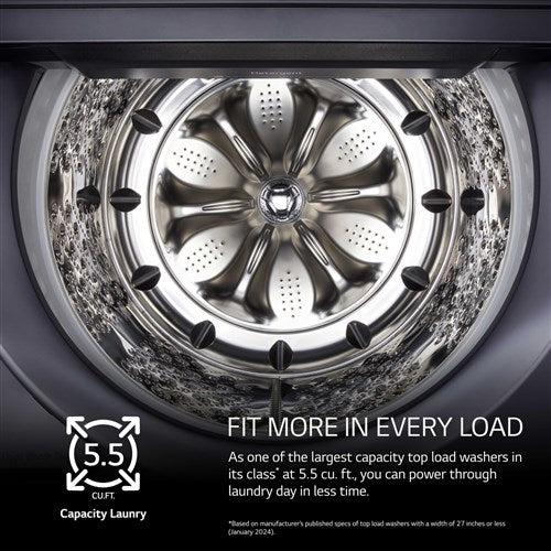 LG - 5.5 CF Top Load Washer, TurboWash 3D, Wi-Fi, Easy Unload - WT8400CB