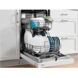 Midea - 18" Front Control Dishwasher, 52dB, 2-Rack, Stainless Tub - MDF18A1AWW