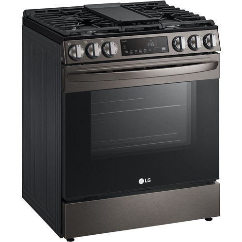 LG - 5.8 CF Gas Single Oven Slide-In Range, Air Fry, Fan Convection, ThinQ - LSGL5833D