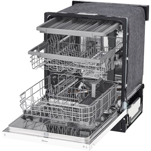 LG - 24" Front Control Dishwasher, 48 dBA, QuadWash, EasyRack Plus, 3rd Rack - LDFN4542W