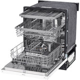 LG - 24" Front Control Dishwasher, 48 dBA, QuadWash, EasyRack Plus, 3rd Rack - LDFN4542W