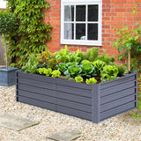 Hanover - Galvanized Steel Raised Rectangle Garden Bed 71"x35"x22" - Grey - HANRECGB-4GRY