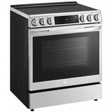 LG - 6.3 CF Electric Single Oven Slide-In Range, Instaview, Air Fry, ThingQ - LSEL6335FE
