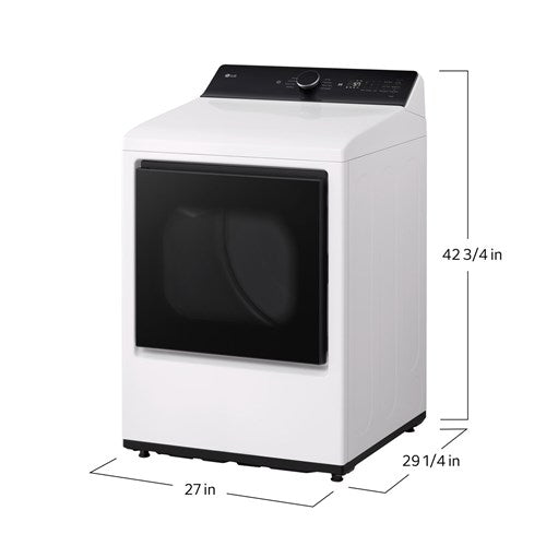 LG - 7.3 CF Gas Dryer, EasyLoad, AI Sensor Dry - DLG8401WE