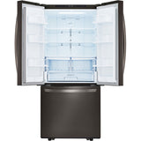 LG - 30 in. W 22 cu. ft. French Door Refrigerator with Ice Maker in Black Stainless Steel - LFCS22520D