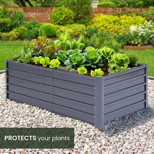 Hanover - Galvanized Steel Raised Rectangle Garden Bed 71"x35"x22" - Grey - HANRECGB-4GRY