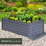 Hanover - Galvanized Steel Raised Rectangle Garden Bed 71"x35"x22" - Grey - HANRECGB-4GRY