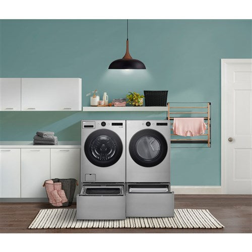 LG - 4.5 CF Front Load Washer (WM5500HVA) & 7.4 CF Electric Dryer (DLEX5500V) - WM5500HVA-E-KIT