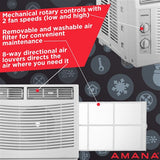 AMANA - 5,000 BTU Window AC with Mechanical Controls R32 | AMAP050DW