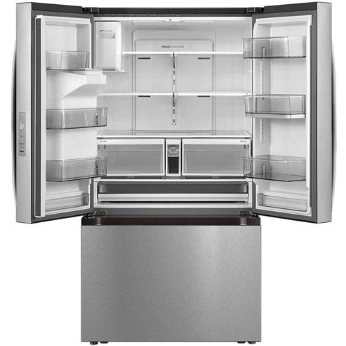 Midea - 29 CF 3-Door French Door, Dual Ice Maker, Water and Ice Dispenser, ESTAR - MRF29D6AST