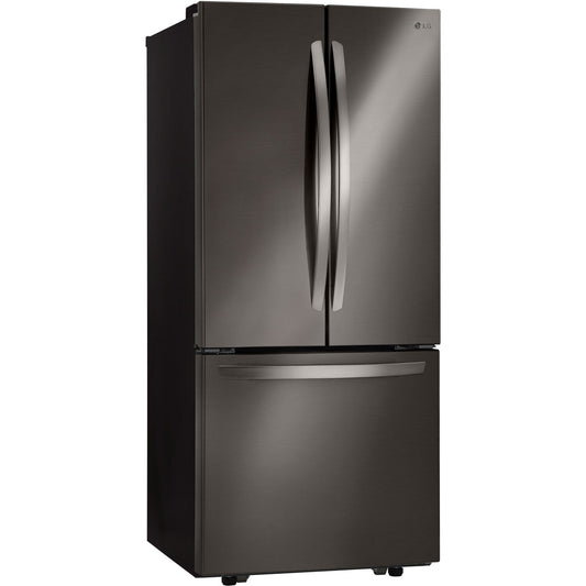 LG - 30 in. W 22 cu. ft. French Door Refrigerator with Ice Maker in Black Stainless Steel - LFCS22520D