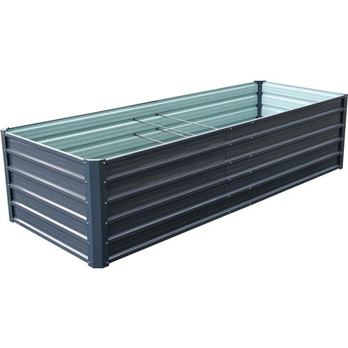 Hanover - Galvanized Steel Raised Rectangle Garden Bed 94"x35"x22" - Grey - HANRECGB-5GRY