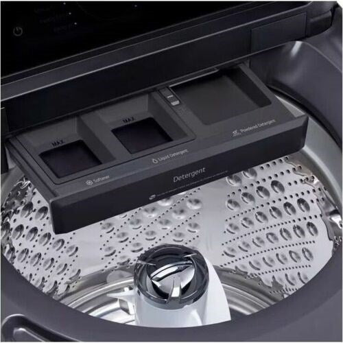 LG - 5.5 CF Top Load Washer, TurboWash 3D, Wi-Fi, Easy Unload, Agitator - WT8405CB