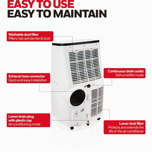 Honeywell - 12,000 BTU Portable Air Conditioner, Dehumidifier & Fan