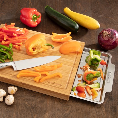Cuisinart Grill - Bamboo Cutting Board w/Slide Out Tray BPA Free - CPK-4884