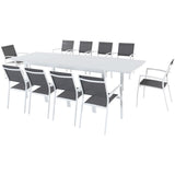 Mod Furniture - 11pc Dining Set: 10 Aluminum Chairs and 1 Extension Table