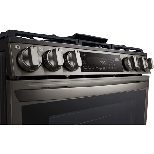 LG - 6.3 CF Gas Single Oven Slide-In Range, Instaview, Air Fry, ProBake,ThinQ - LSGL6335D