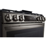 LG - 6.3 CF Gas Single Oven Slide-In Range, Instaview, Air Fry, ProBake,ThinQ - LSGL6335D