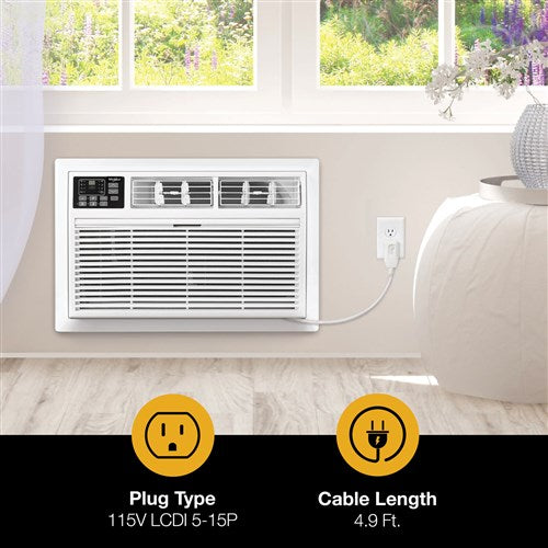 Arctic Wind - 12,000 BTU (DOE) 115-Volt Through-The-Wall Air Conditioner Cools 550 sq. ft. with Remote in White | WHAT121-1BW