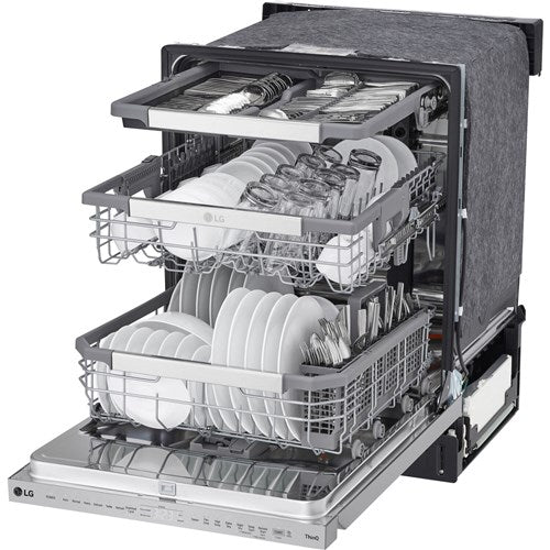 LG - 24" Top Control Dishwasher, 44dB, Smart WiFi, QuadWash Pro, Dynamic Dry - LDPS6762S