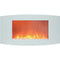 Cambridge - 35" Curved Wall Mount Electronic Fireplace with Crystal Rocks - White