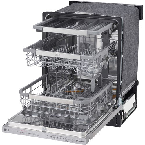 LG - 24" Top Ctrl Dishwasher, 44 dBA, 3rd Rack, TrueSteam, ThinQ - LDP6810SS