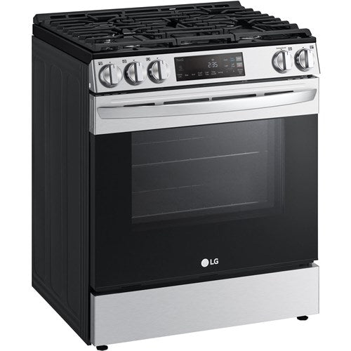 LG - 5.8 CF Gas Single Oven Slide-In Range, EasyClean Plus Self Clean, ThinQ - LSGL5831F