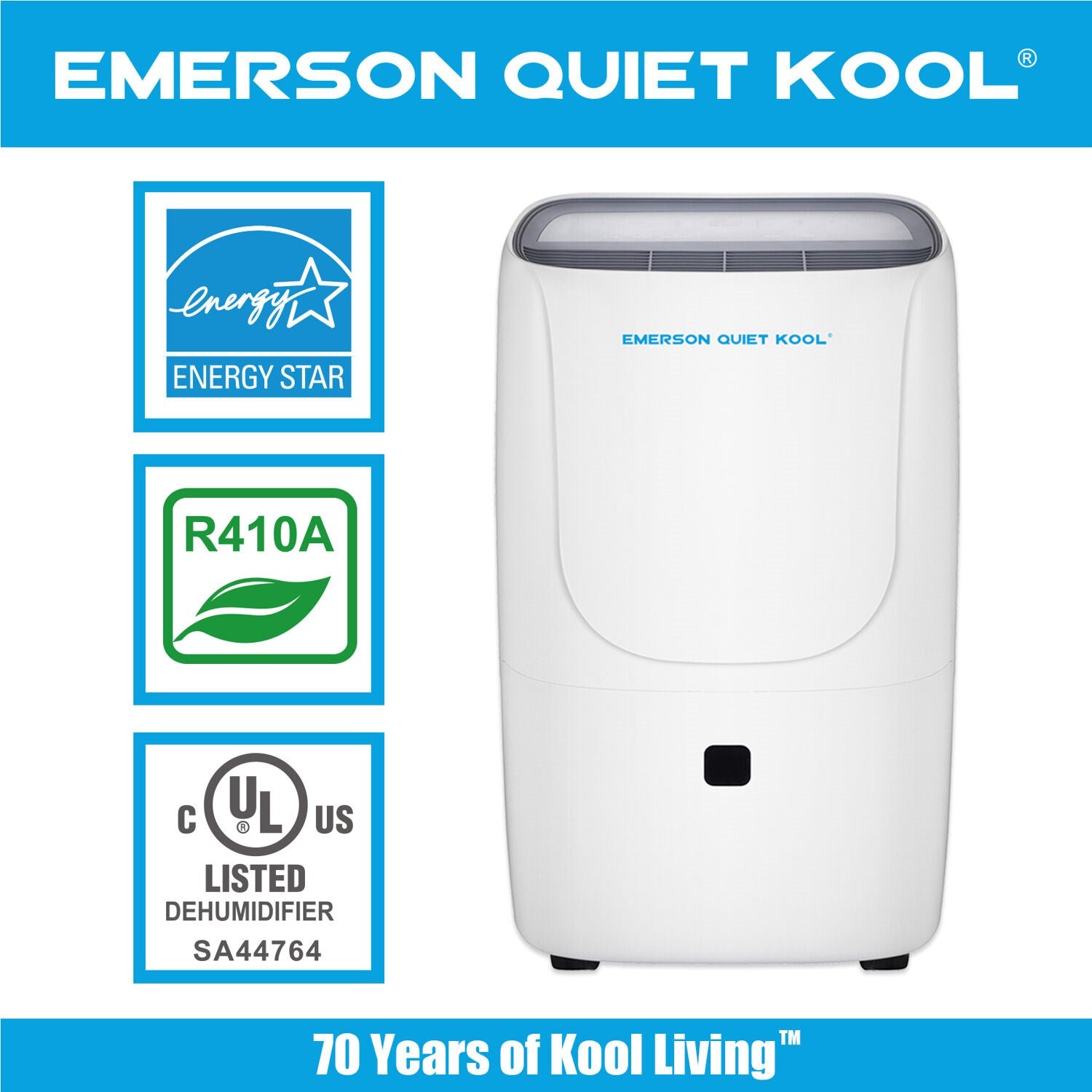 Emerson Quiet Kool 50-Pint Dehumidifier with Built-In Vertical Pump
