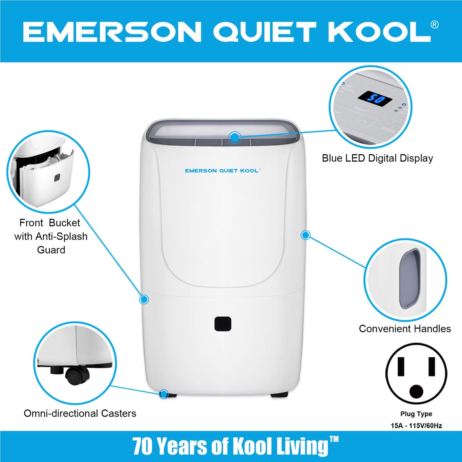 Emerson Quiet Kool 50-Pint Dehumidifier