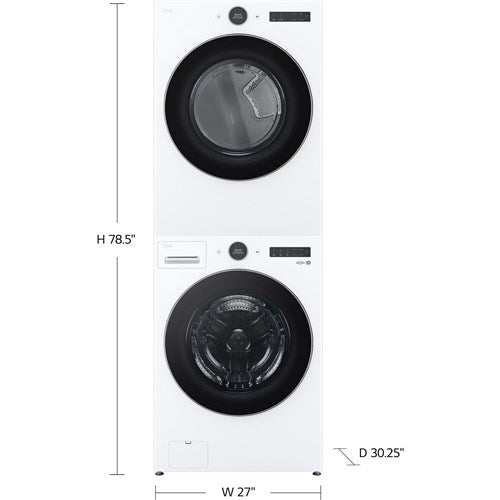 LG - 4.5 CF Front Load Washer (WM5500HWA) & 7.4 CF Electric Dryer (DLEX5500W) - WM5500HWA-E-KIT