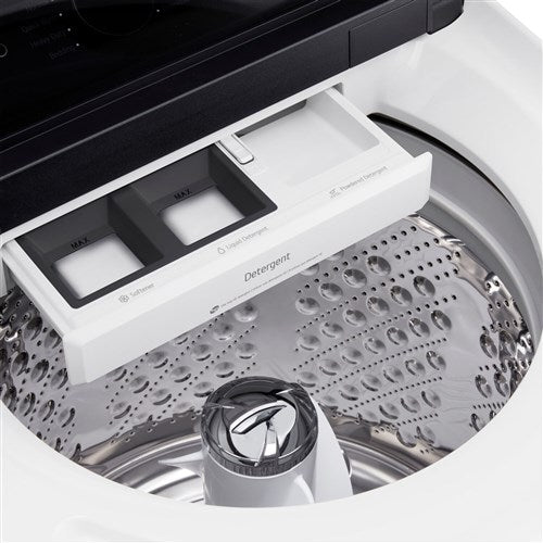 LG - 5.5 CF Top Load Washer, TurboWash 3D, Wi-Fi, Easy Unload, Agitator - WT8405CW