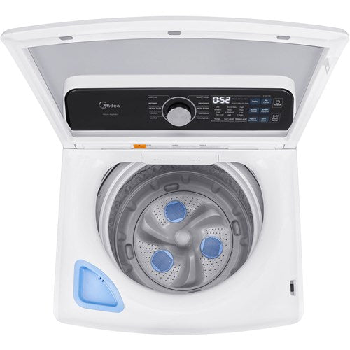 Midea - 4.5 CF Top Load Washer, Impeller, Stainless Tub - MLTW45M4BWW
