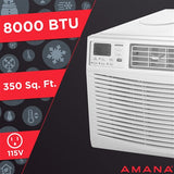 AMANA - 8,000 BTU Window AC with Electronic Controls R32 | AMAP081CW
