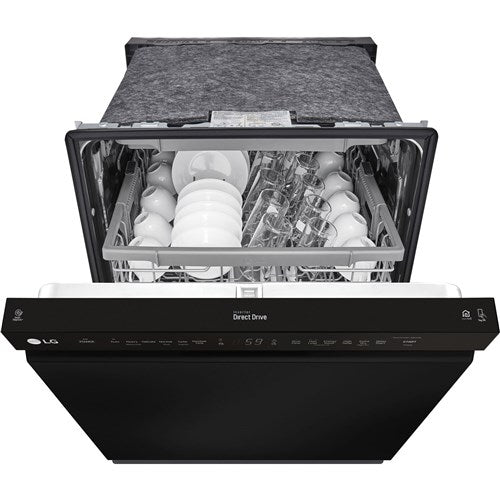 LG - 24" Front Control Dishwasher, 48 dBA, QuadWash, EasyRack Plus, 3rd Rack - LDFN4542B